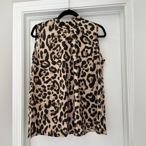 Women’s sleeveless animal print blouse